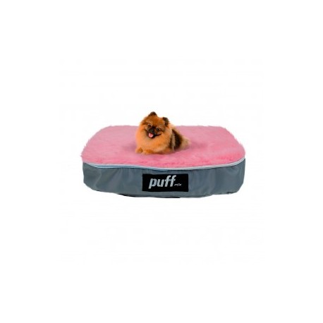 Pet Puff Mini Base Gris Peluche RosaPUFF MX