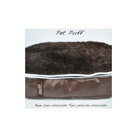 Pet Puff Mediano: Base lona chocolate...