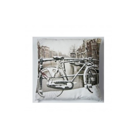 Cojín Decorativo 40 x 40 Cm Bici Blanca...